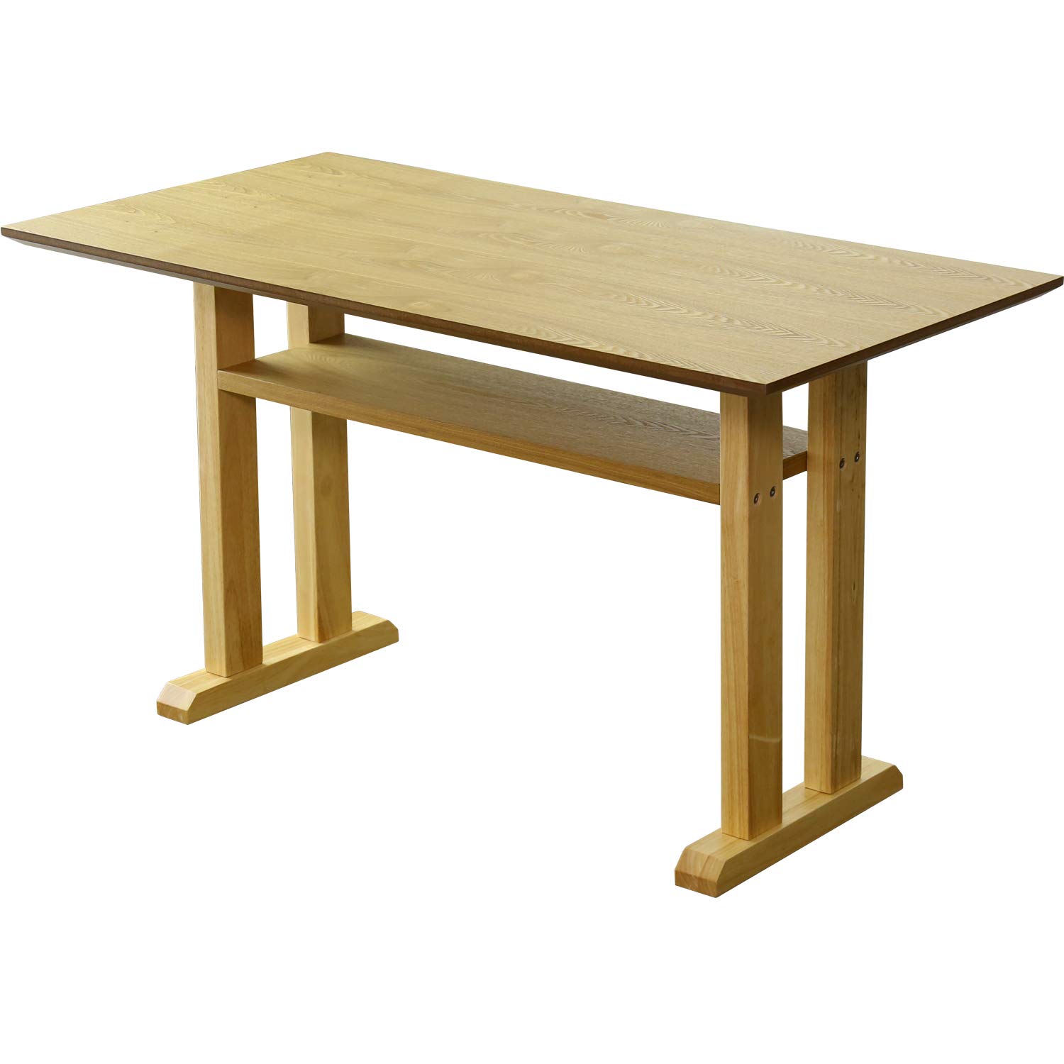 DORIS ダイニングテーブル 120cm ナチュラル Amazon｜DORIS ドリス ダイニングテーブル 幅120cm 奥行60cm 棚付き 床