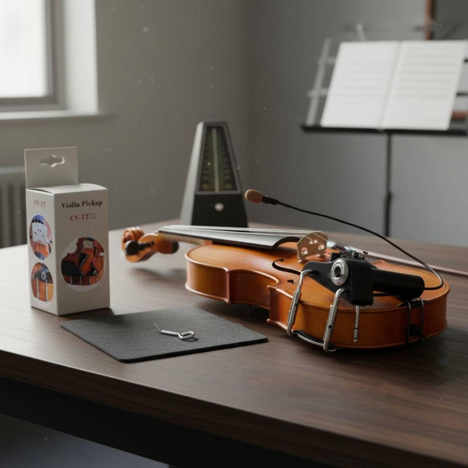 Capteur Violon Électrique Accessoire Amplificateur Musique Contrôle Volume Fonction Clamp Application Érable Adapté pour Enseignement Concert, Style to 4