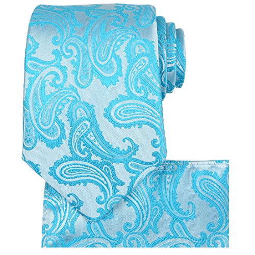 Image of KissTies Mens Paisley Tie And Pocket Square Necktie Sets