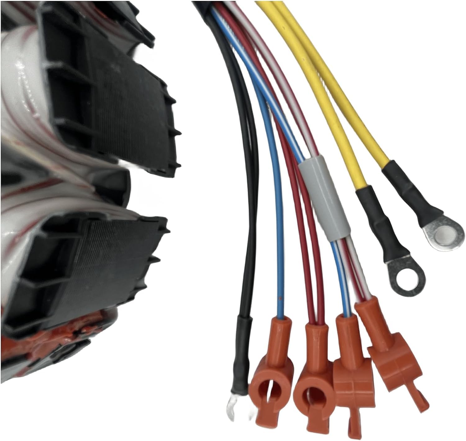 Mercury 40 Amp Estator 6 Cyl 200 HP 1992 – 1999 Model EFI Serial # 0d082000 – 0 G840500 WSM 174 – 9610 K2 OEM # 398 – 9610 A3, 398 – 9610 A5, 398 – 9610 A6, 398 – 9610 A9, 398 9610 A14 – Ver Descripción