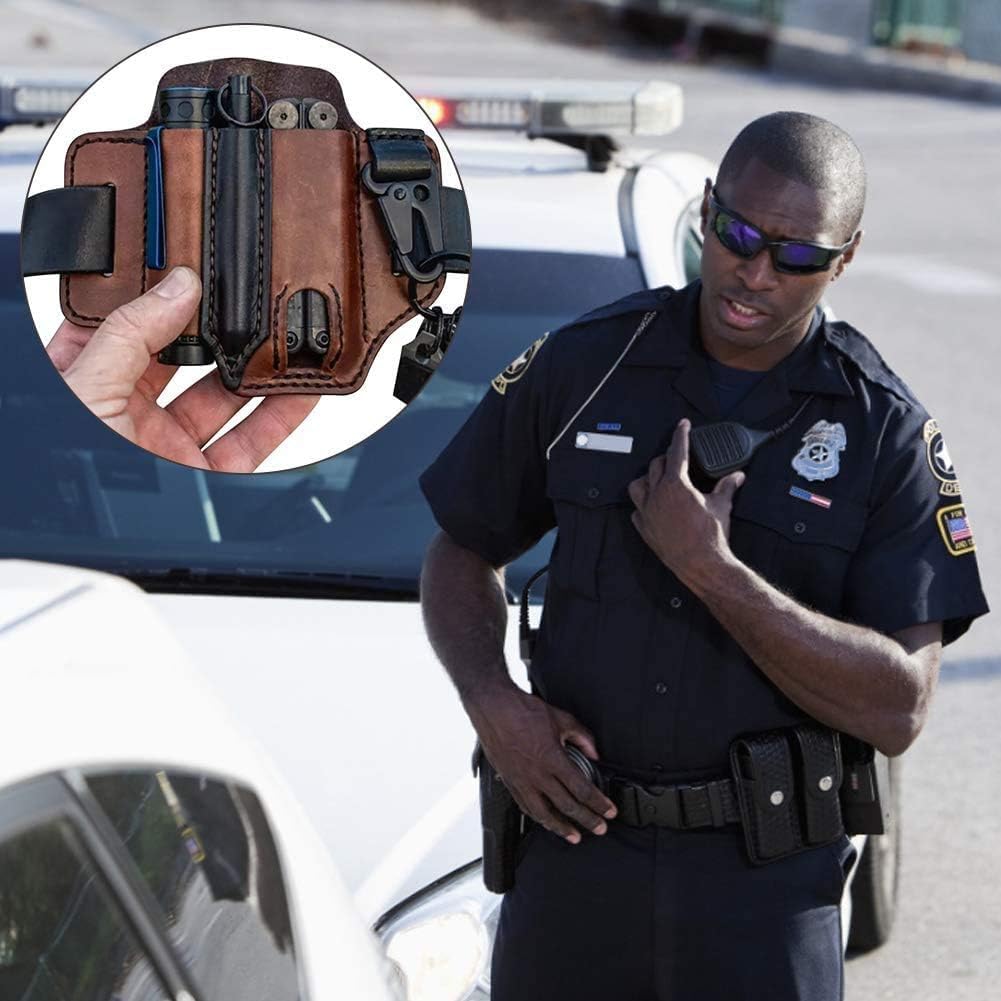 Fodero In Pelle Per Multitool - Con Portachiavi, Penna E Torcia, Per Cintura, Uso EDC - Foto 1