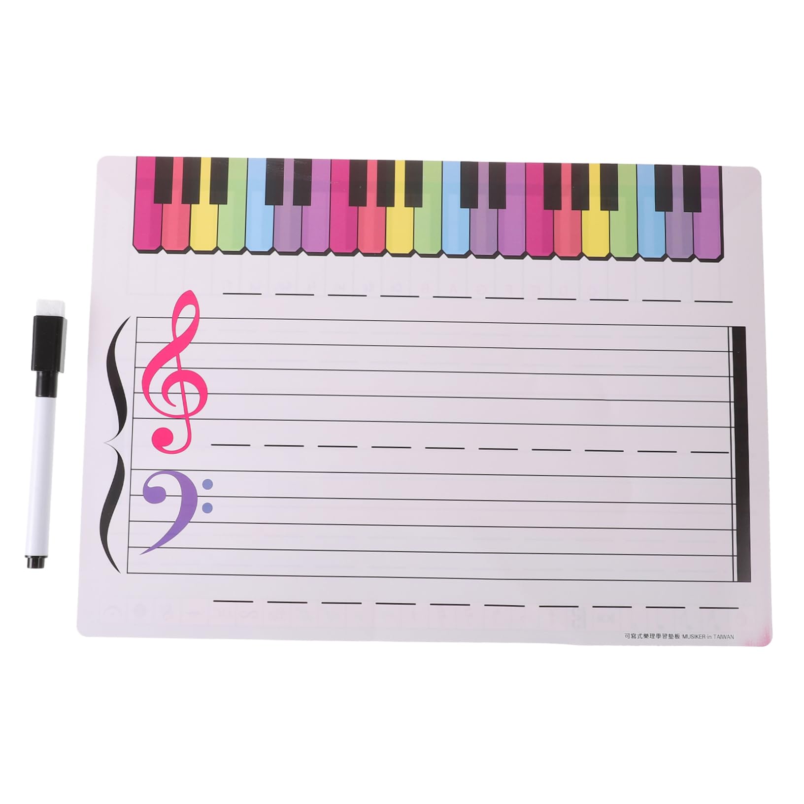 OFFSCH Piano Stave Cards for Whiteboard Music Staff Stickers Note Card Stickers for Music Education