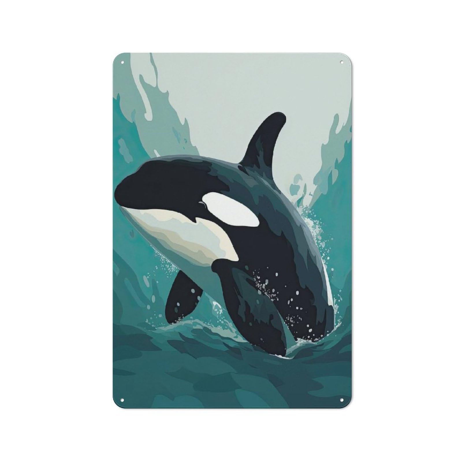 Junmoney Vector Orca Retro Metal Plaque 30X20cm For Garage Or Workshop, Housewarming Wall Decor For People Furnishing Garage And Workshop