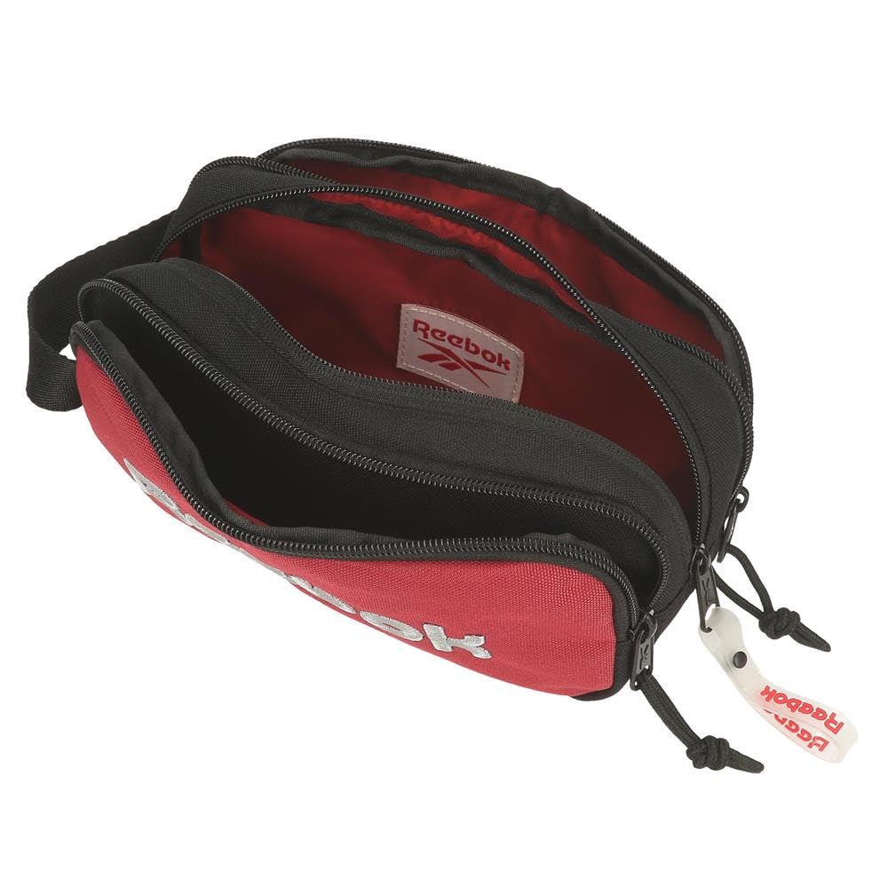 Reebok Portland Black Pencil Case, 3 Compartments, 22 x 10 x 9 cm, Polyester - Image 4