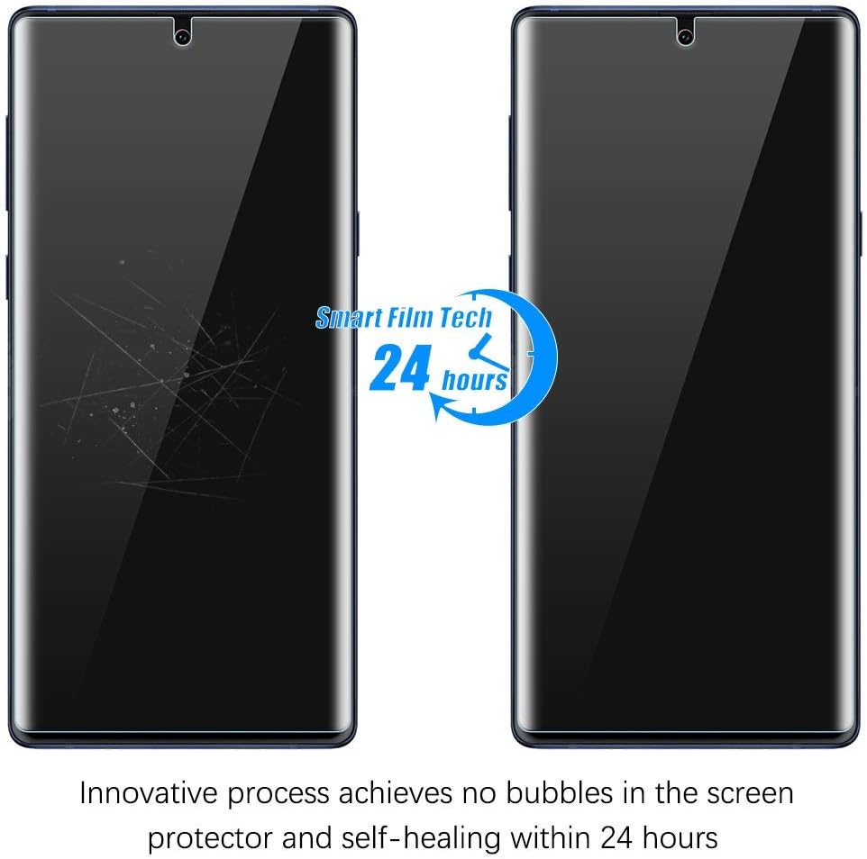 [3 Pack] UniqueMe Screen Protector for Samsung Galaxy Note 10,[Fingerprint Available][Flexible Film][Bubble-Free] TPU Film with Lifetime Replacement Warranty