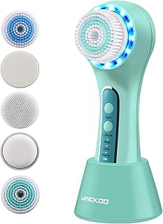 Sponsored Ad - UMICKOO Facial Cleansing Brush,Rechargeable IPX7 Waterproof with 5 Brush Heads,Face Brush Use for Exfoliati...