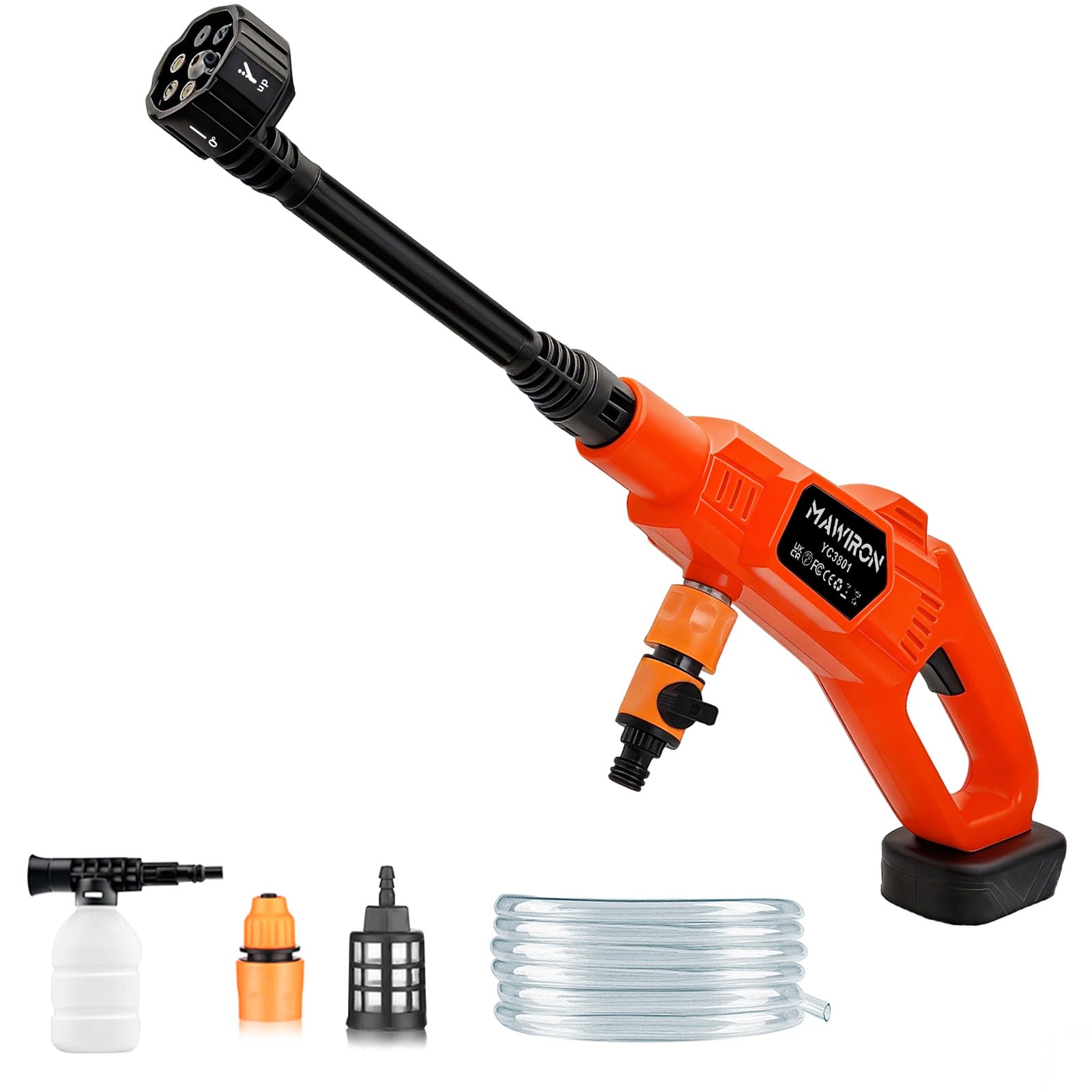 Pressure Washer Cordless, Compatible with Makita 18V Batteries, Portable Jet Washer Cordless, High Power Machine With 6-in-1 Adjustable Nozzle/ 5M Hose for Washing Cars Floor Garden