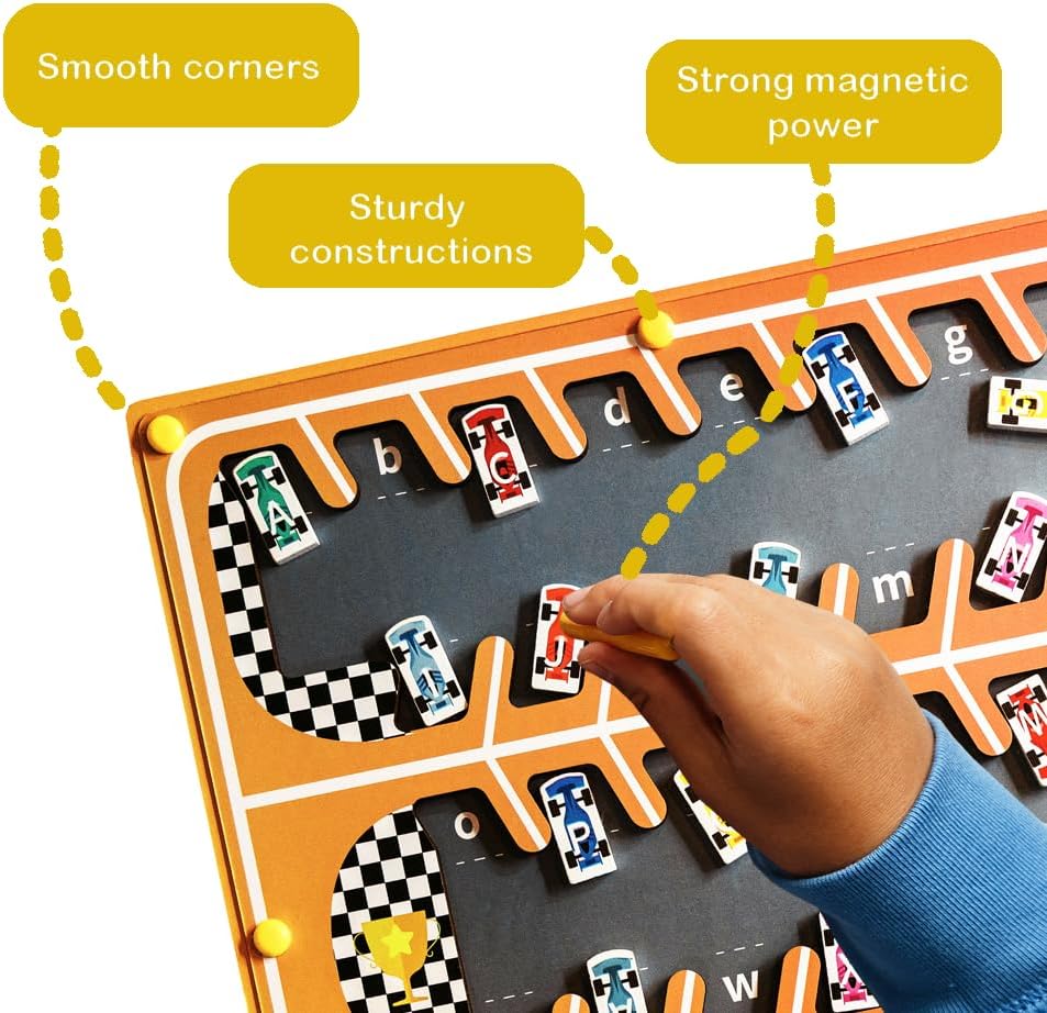 Miniatura 3 de Laberinto magnético del alfabeto, juguete Montessori para aprendizaje ABC, desarrollo motor fino y habilidades de resolución de problemas, edades 3,
