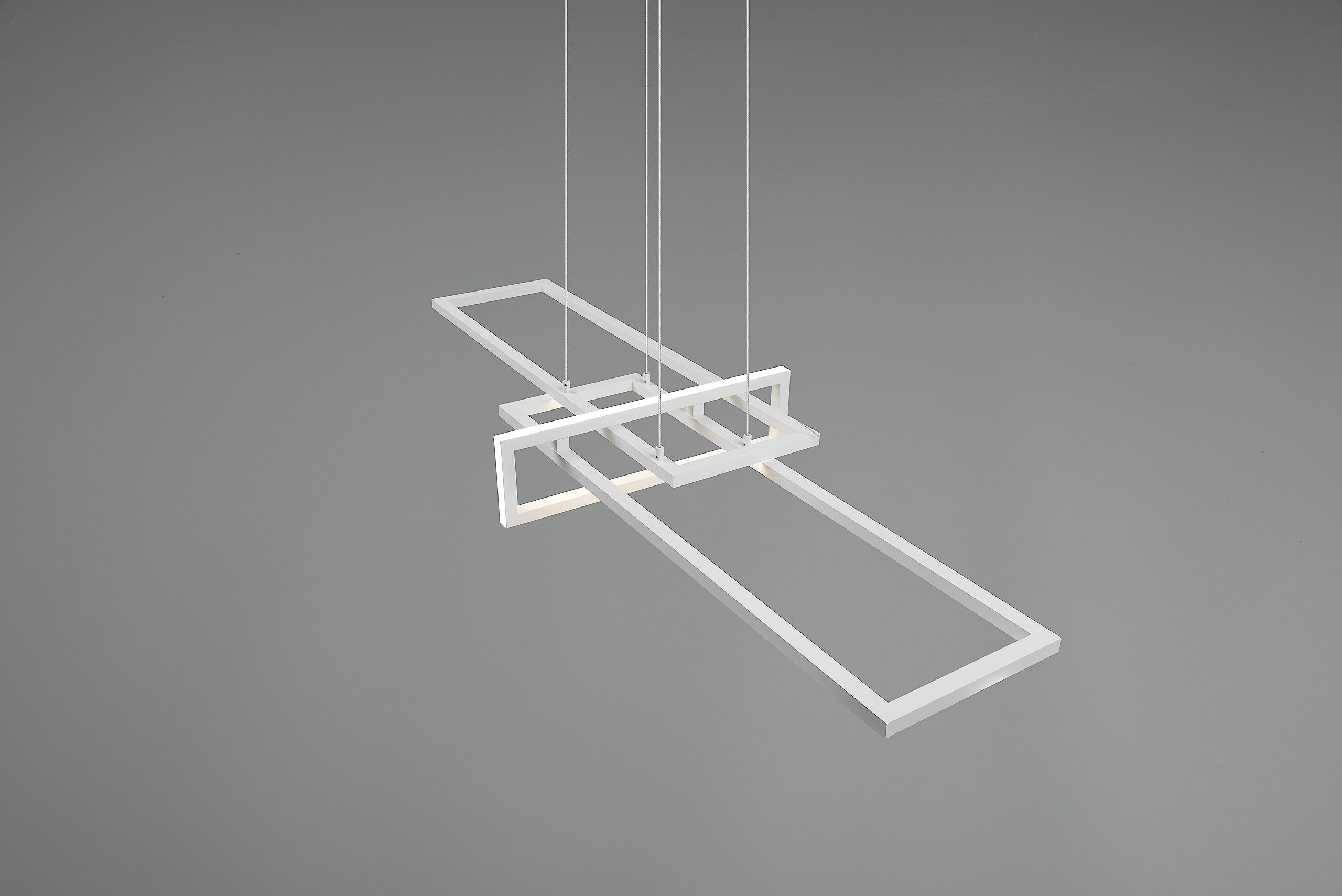TRIO, Sospensione, Salinas incl. 1 x LED,SMD,34,0 Watt,4000K,4400 Lm. Finitura: Metallo, bianco opaco L:110,0cm, L:40,0cm, A:150,0cm Dimmerabile tramite interrutto,IP20,4000K,