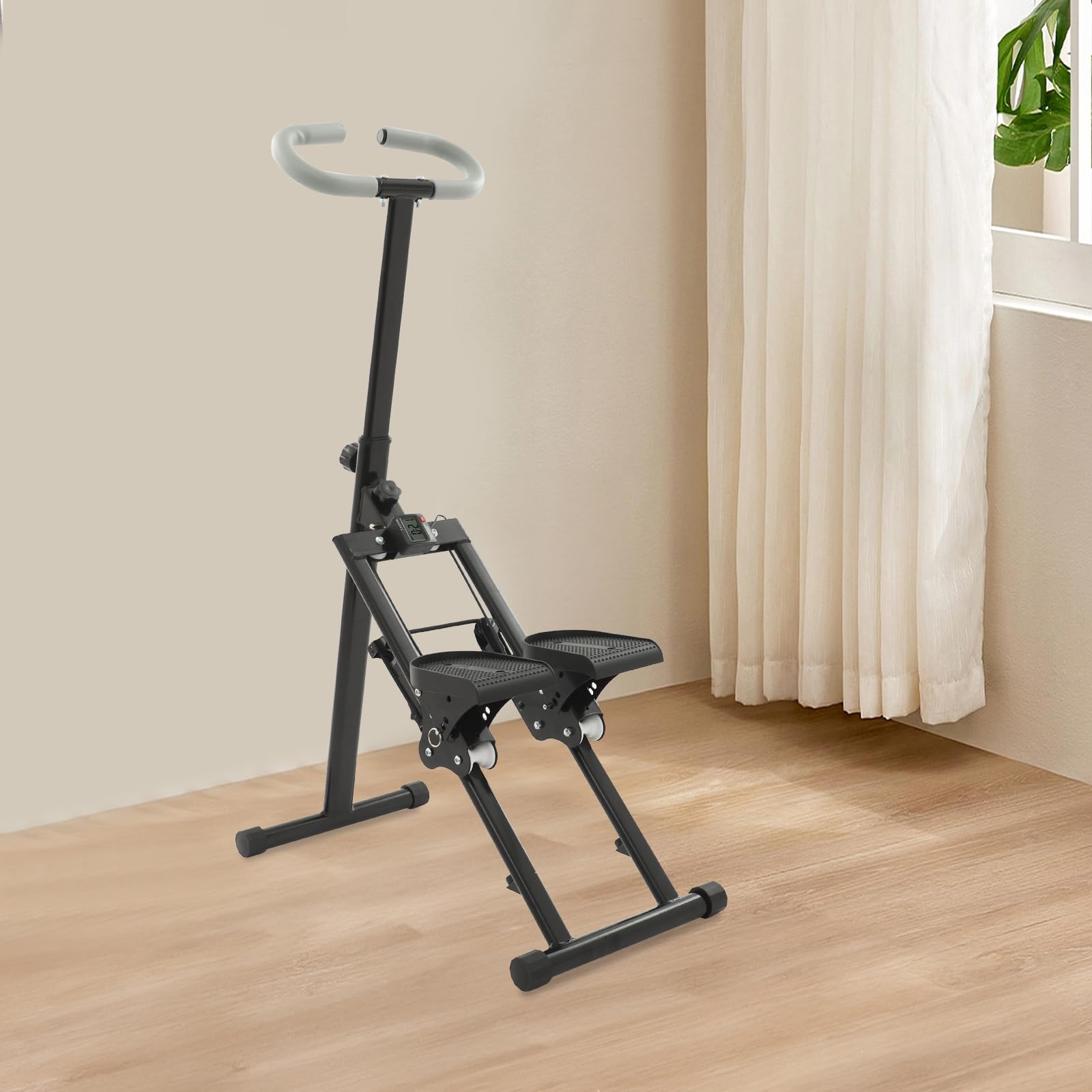 Stair Stepper - Attrezzatura per il fitness, per la casa, pieghevole, portata di 100 kg, 3 livelli, pedali e display regolabili, ideale per l'allenamento di tutto il corpo