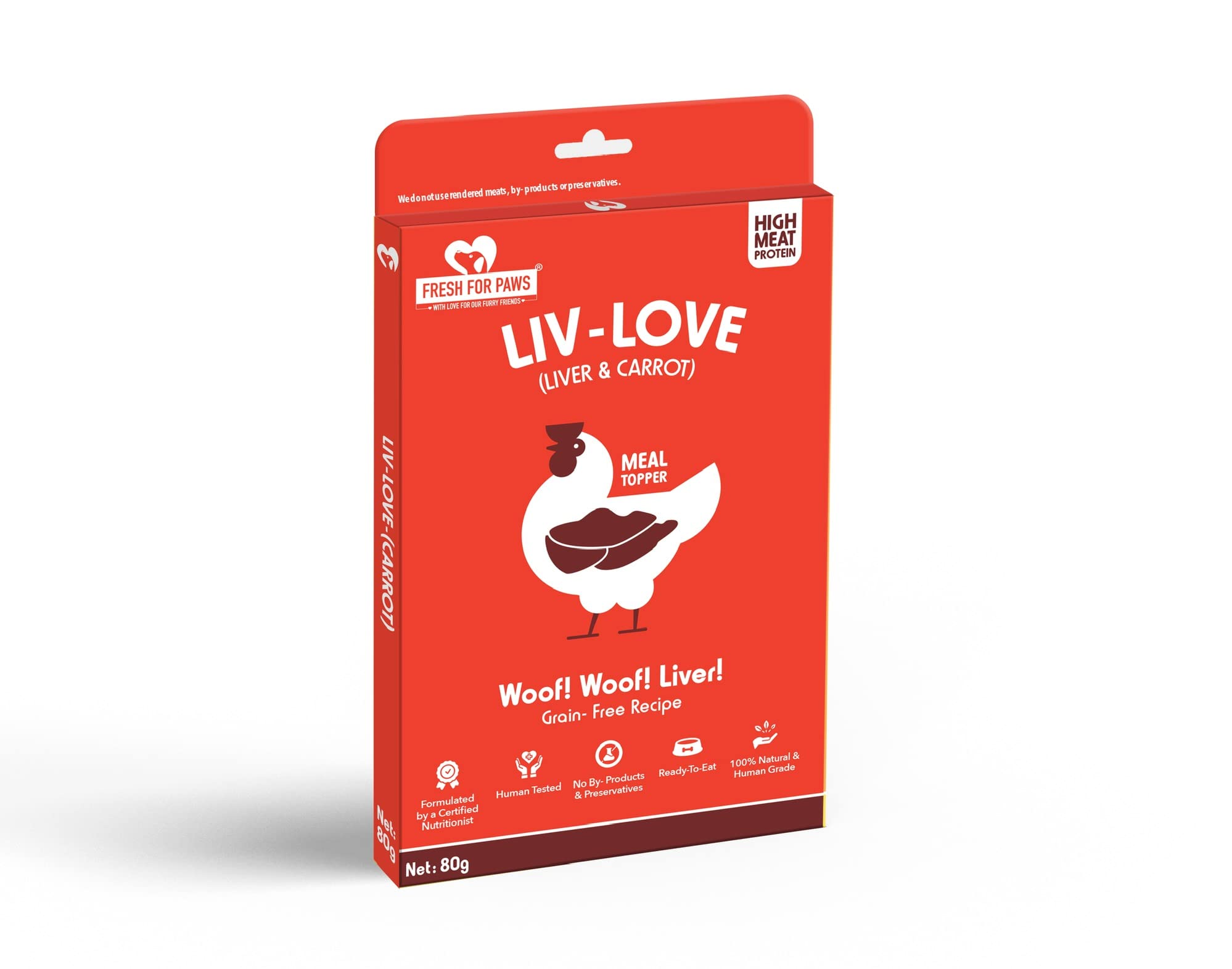 FRESH FOR PAWS 100% Natural and Human Grade Liv-Love Carrot Fresh Wet Dog Food Ready to Eat | Complete and Balanced Meal Topper for Dogs with Healthy Fats and High Protein Pack of 2,All Life Stages