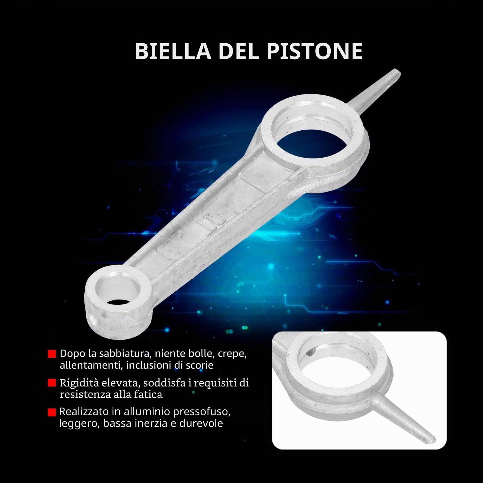 Biella, Biella per Trattamento di Sabbiatura in Alluminio Pressofuso per Compressori Aria e Accessori per Pompe Aria(12 * 23 * 94mm)