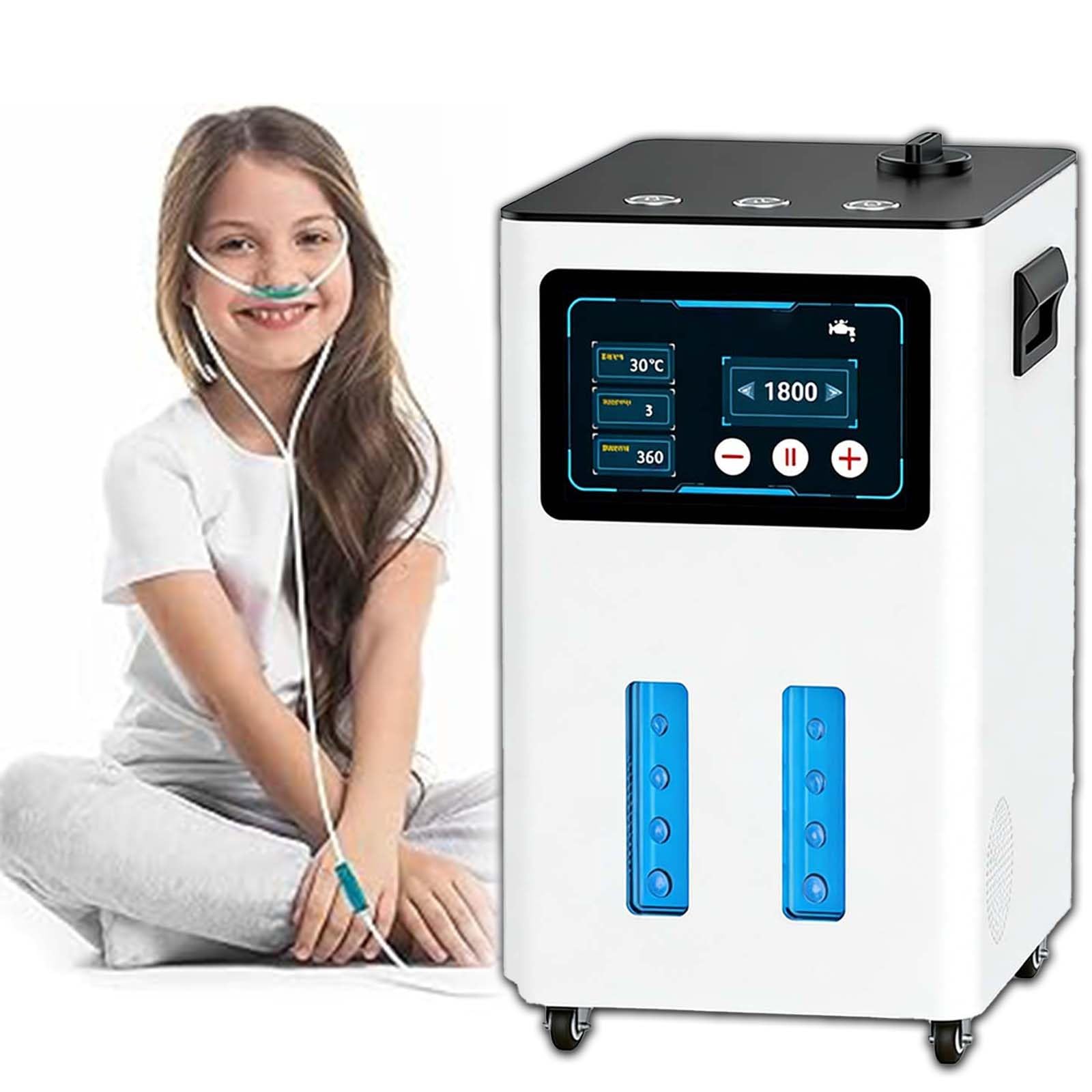Inhalator Wodorowy Spe Pem, Urządzenie Do Inhalacji Wodorem O Wysokiej Czystości, 99,99% H2, Regulowany Przepływ 900-4200 Ml/Min, Timer 0,5-6 Godz, Ulga W Zmęczeniu(White,3000ml/min)