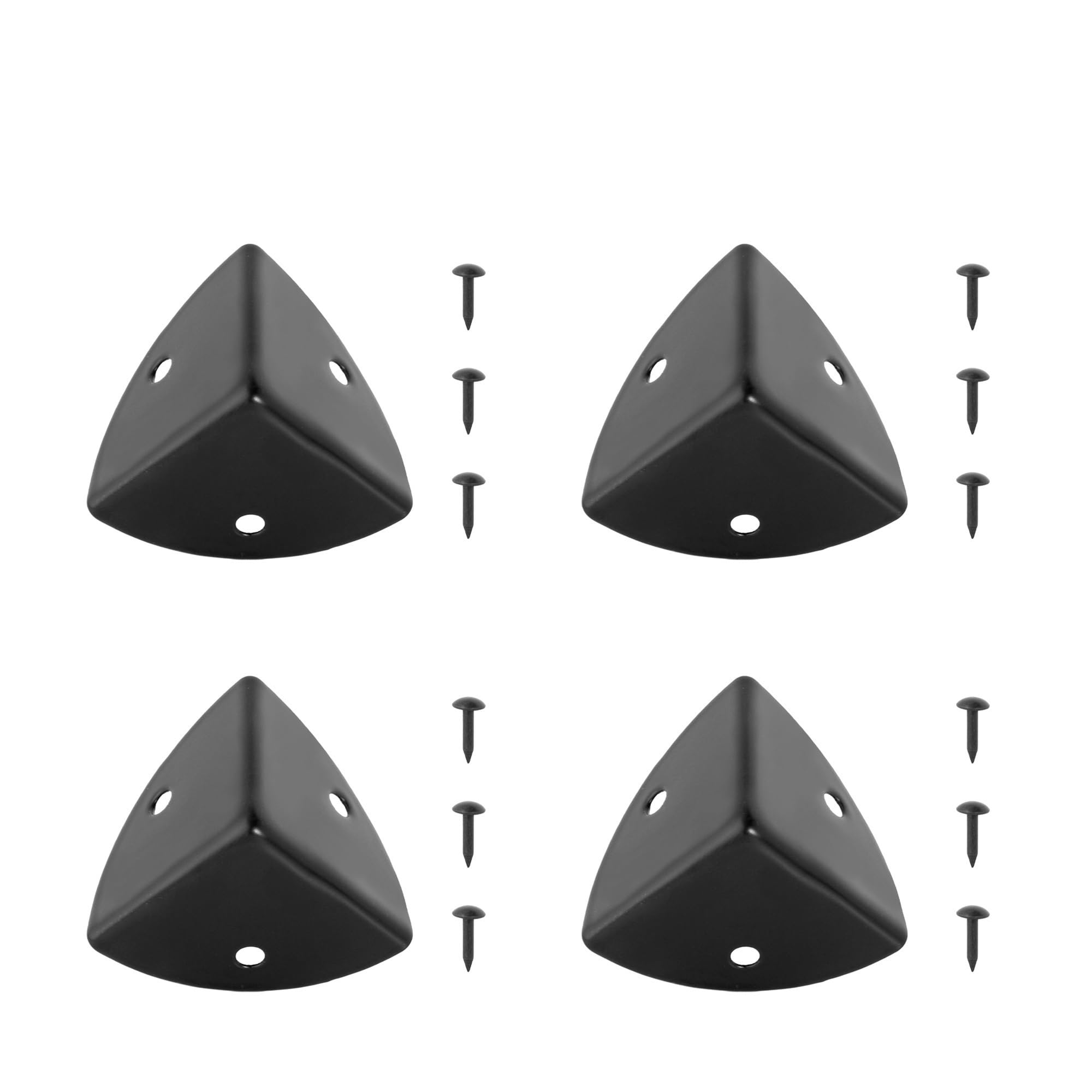 Metal Bag Corner Protector 4PCS Antique Iron Corner Protector Vintage Decorative Metal Protection Guard Furniture Table Desk and Box for Home Decorative(Black)