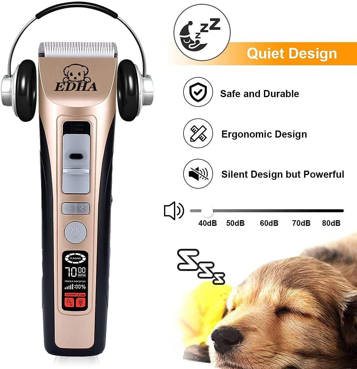 Hundeschermaschine - Tierhaarschneidemaschine Kit 5-Gang Schermaschine Trimmer für Hund Katzen Drahtlose Tierhaartrimmer Tierschermaschine Haarschneidemaschine Haustierpflegenscherer