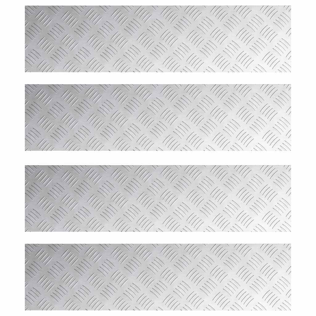 SYDE Stopnie aluminiowe 4 szt. 80 x 20 cm srebrny