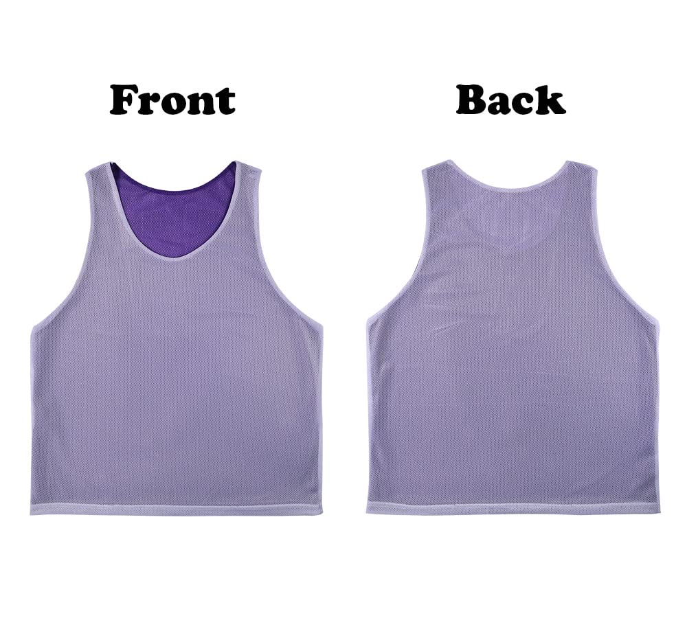 RE-HUO 6 Stück wendbare Pinnies Basketball Fußball Trainingsweste doppelseitig Mesh Trikots für Erwachsene