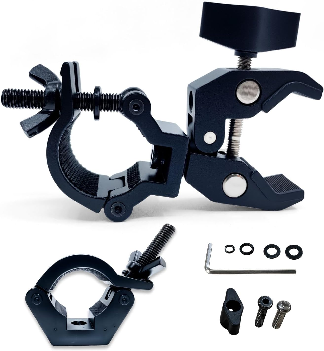 Heavy-Duty Bicycle U-Lock Mount – All-Metal Double Clamp Bike Lock Holder Bracket, Fits 0.78-1.57" Frames, Secure & Durable U-Lock Holder Compatible with Most Popular U-Lock Brands(Black)
