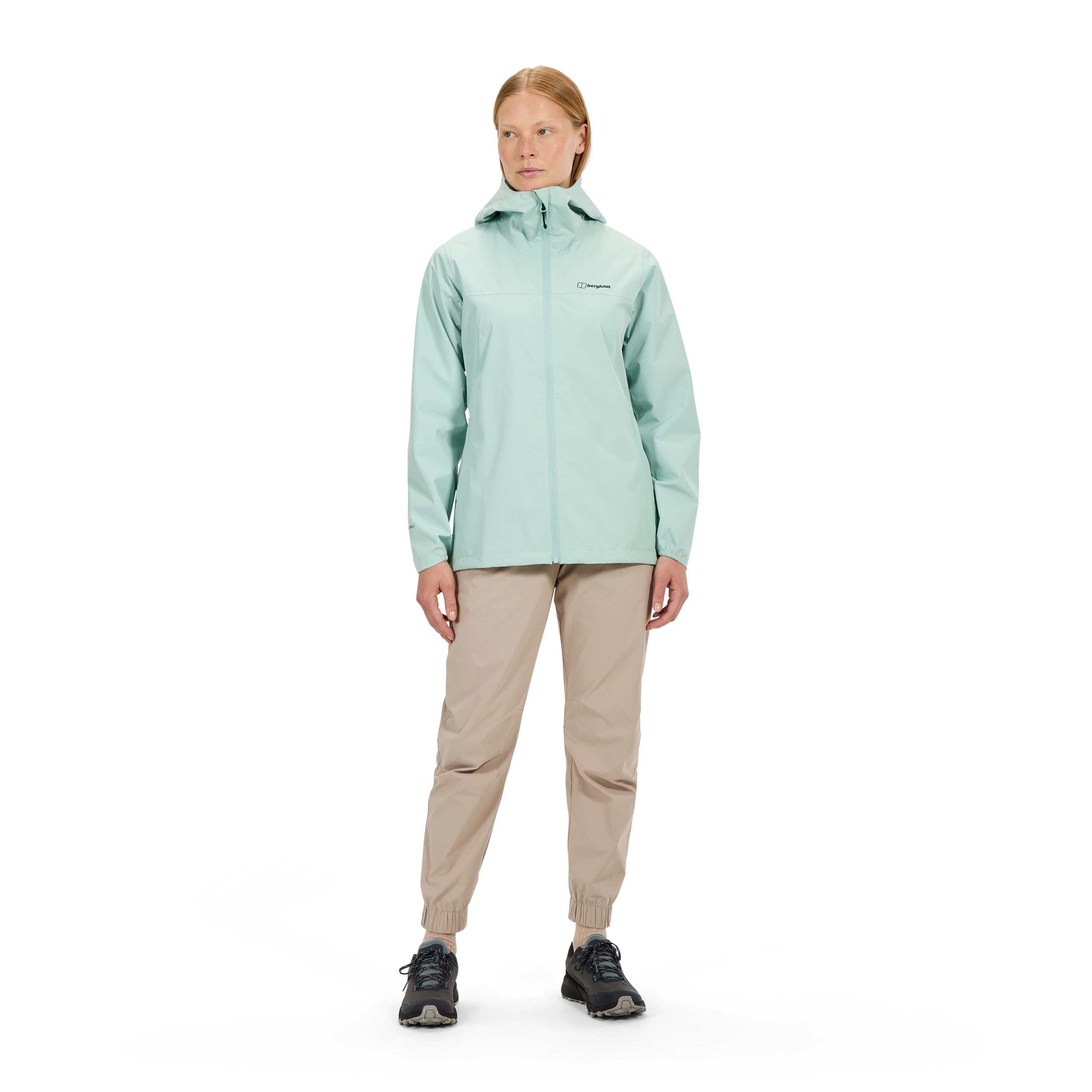 Berghaus Women's Deluge Pro 3.0 Shell Rain Jacket | Breathable Coat | Durable | Waterproof | Adjustable Waterproof Jacket, Green, 14