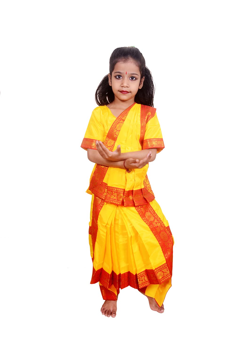 RASHRI Bharatanatyam Dance Dress for Kids | Bharatanatyam Dress | Bharatnatyam Classical Dance Costume for Girls Fancy Dress Competitions/Annual Functions (4-6 Years) (B0BTSND4J5) Amazon Price History, Amazon Price Tracker