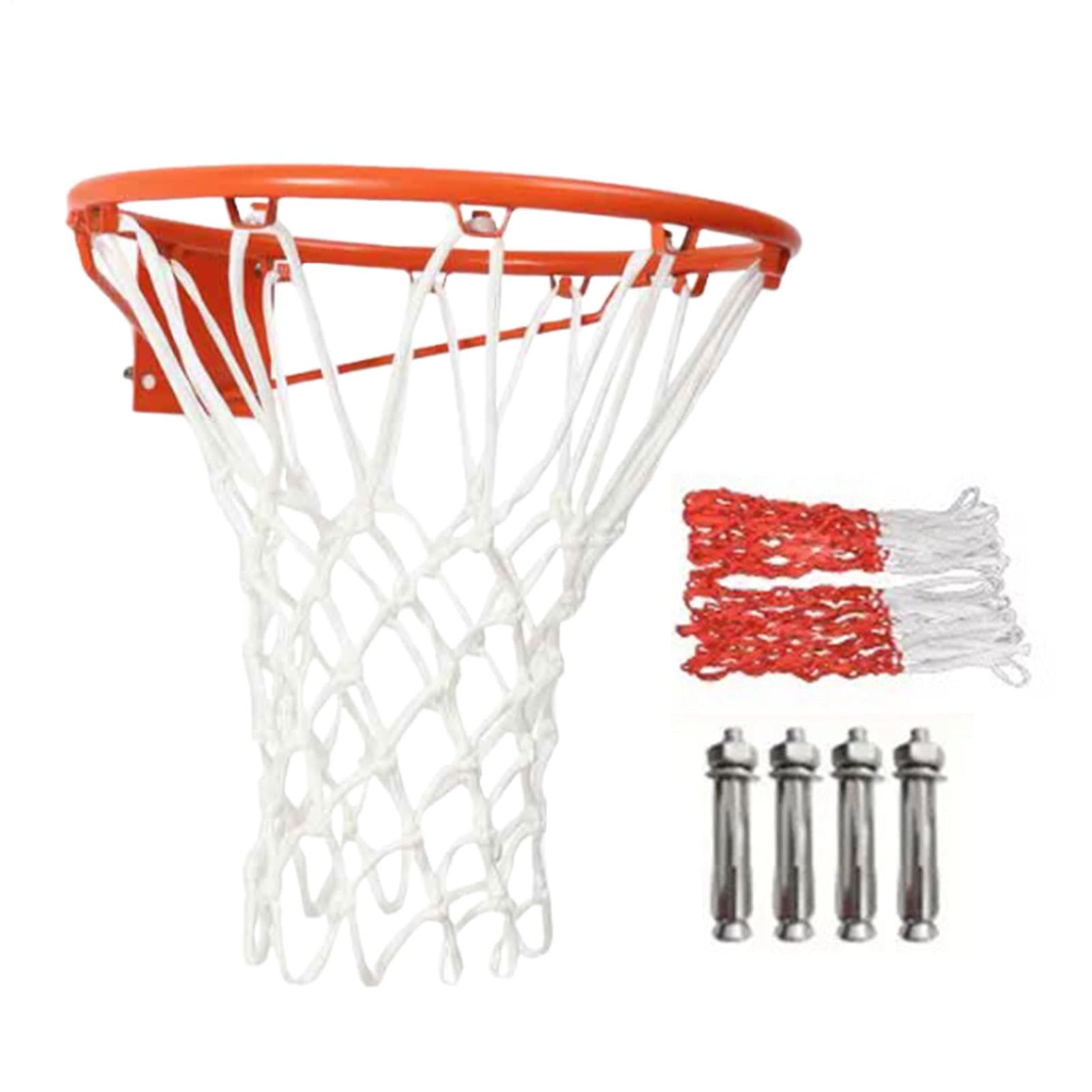 Basketball Rim - Basketball Hoop Outdoor Replacement | Wall Mounted Basketball Hoop | 1 Basketball Hoop +1 Air Needle +2 Basketball Net +4 Expansion Screws | Basketball Hoop Rim for Backyard Family