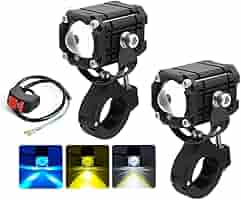 LED ホワイト→イエロー切り替え式 フォグで走る！ ストロボ機能付き。 LED ホワイト→イエロー切り替え式 フォグで走る！ ストロボ機能