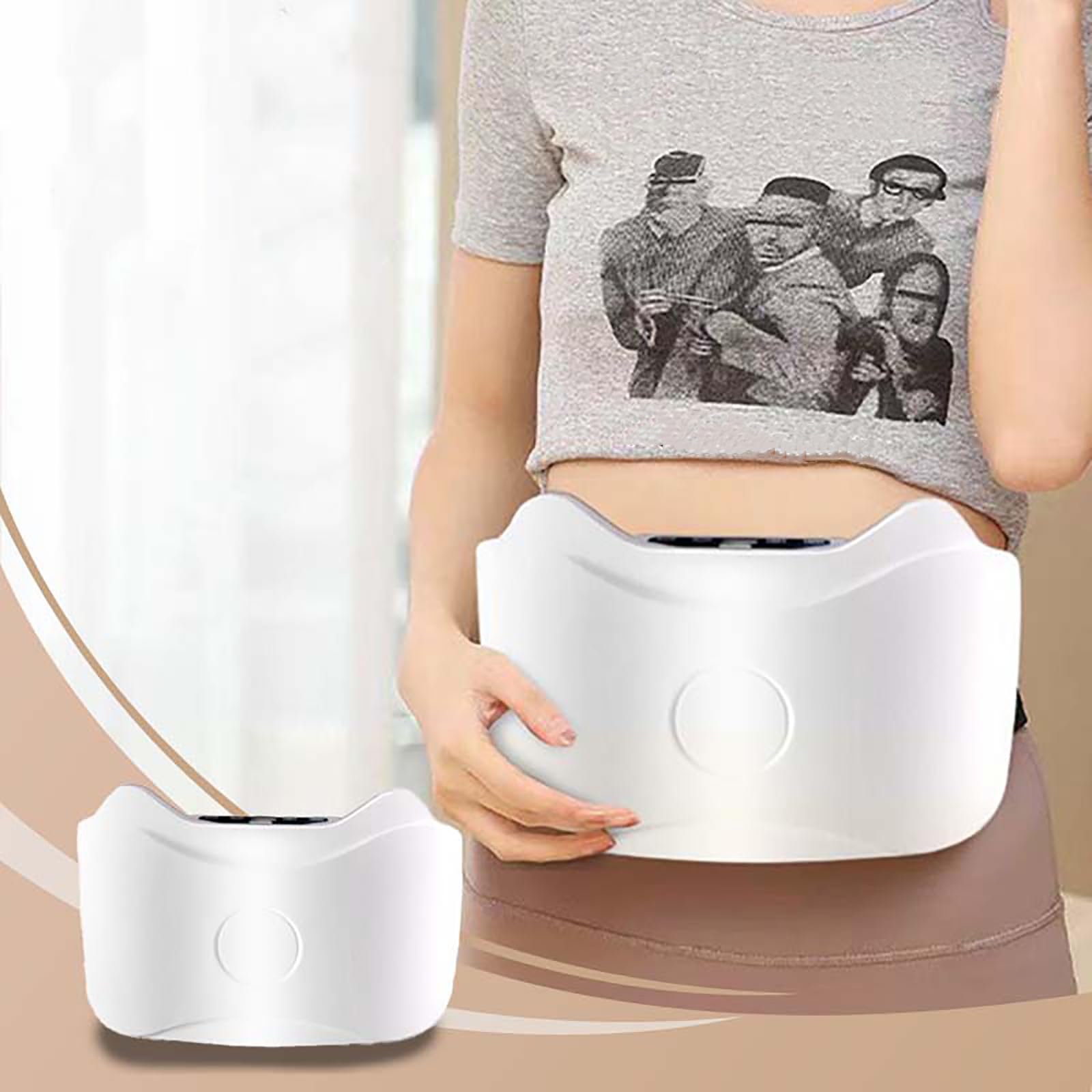 Masajeador abdominal inalámbrico eléctrico para quema de grasa y digestión, masajeador de celulitis del vientre, cinturón de masaje de vibración ajustable para perder peso (1Set)