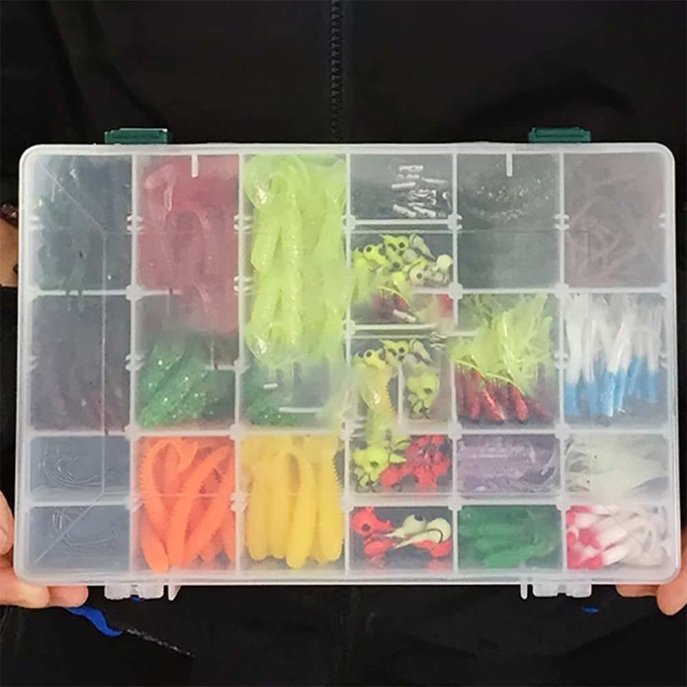 Appâts de pêche, Kits de leurres de pêche en eau de surface, leurre souple combiné avec hameçon à tête plombée, accessoires de pêche, kit d'appâts for la pêche en eau douce et en eau salée, y compris