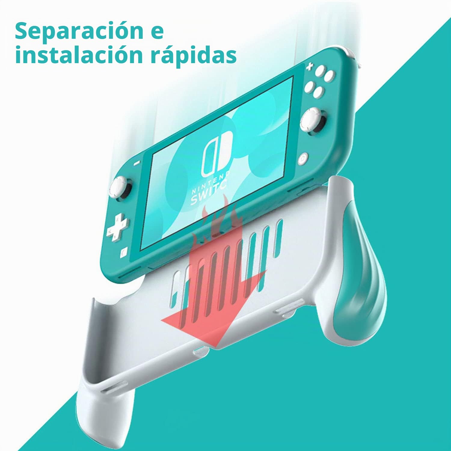 VOVIGGOL Funda Protectora de Mano para Nintendo Switch Lite, Funda Ergonomía para Juegos de Mano Soporte de Agarre Switch Lite, Accesorios compatibles con Nintendo Switch Lite (Azul)