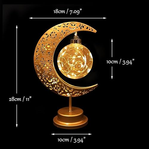 Miniatura 6 de GUOCHENG Lámpara lunar encantada en forma de luna, lámpara de mesa con forma de luna, luz LED de media luna mágica, decoración mágica de luna,