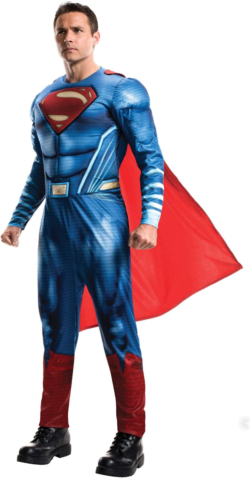 Official DC Warner Bros Justice League Superman Costume, Adult Superhero Fancy Dress