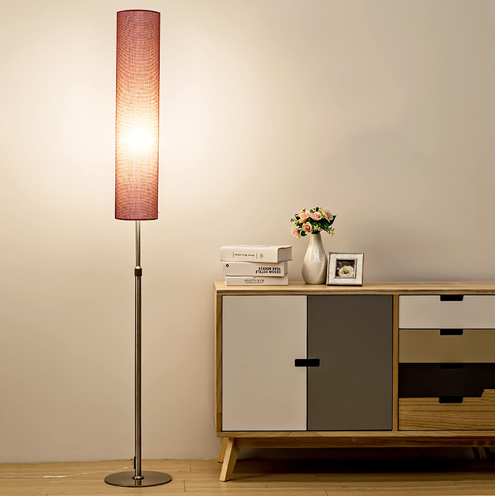 Lámpara de pie de pole alta y lino con diseño elegante para el hogar 6