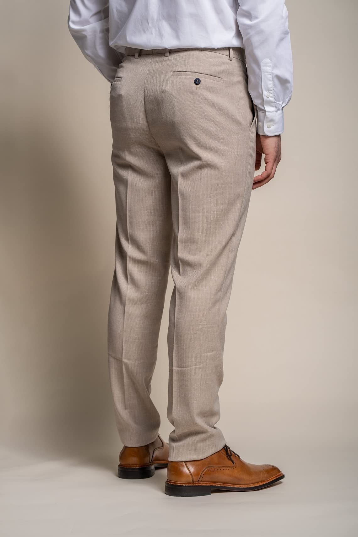 SIRRI Completo da Uomo Formale da Matrimonio Formale da Uomo Estivo, vestibilità Slim, 3 Pezzi in Beige