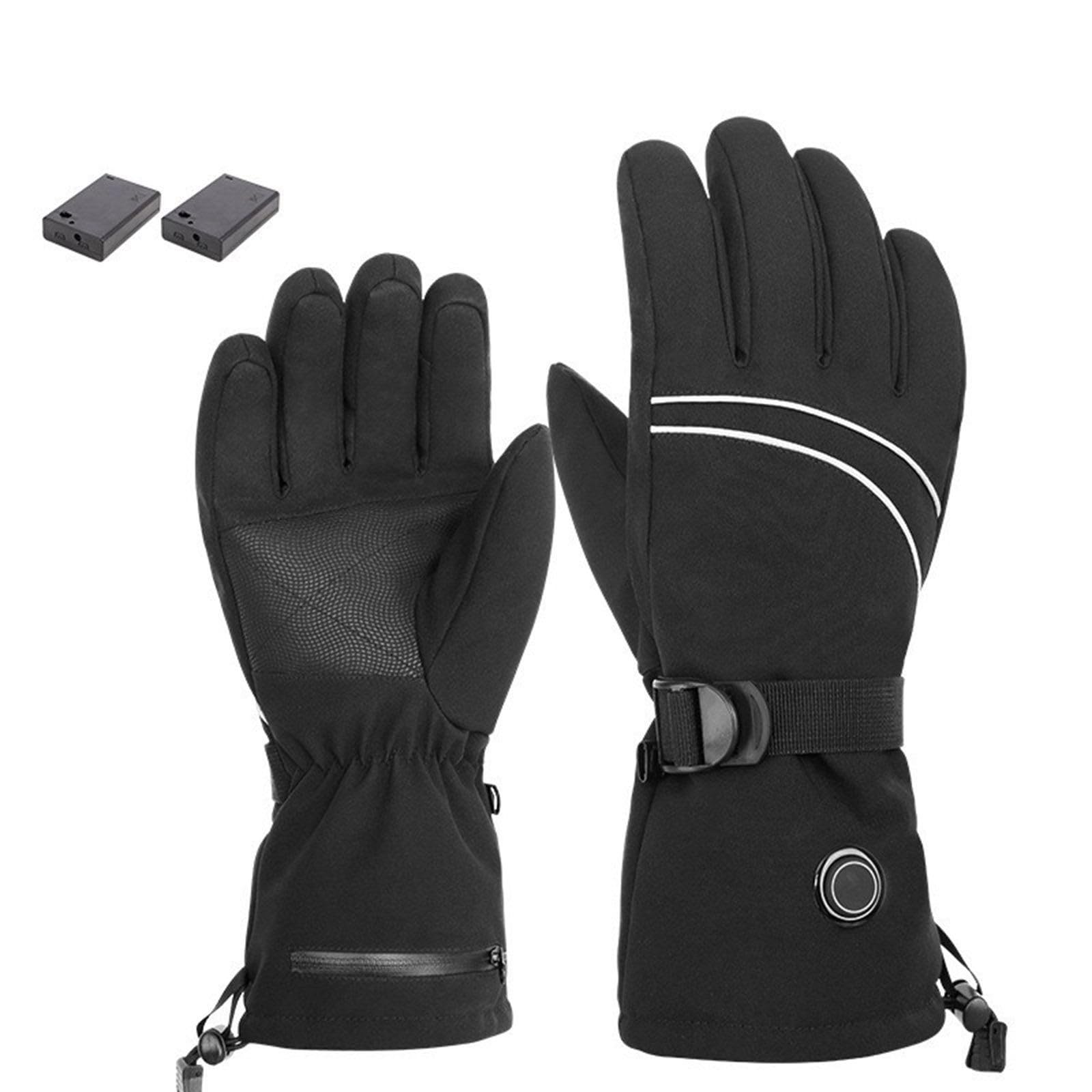 Guantes térmicos de invierno para hombres y mujeres, termostato automático y pantalla y para todo tipo de actividades al aire libre, senderismo, pesca, esquí, camping, guantes para mujer (negro, talla