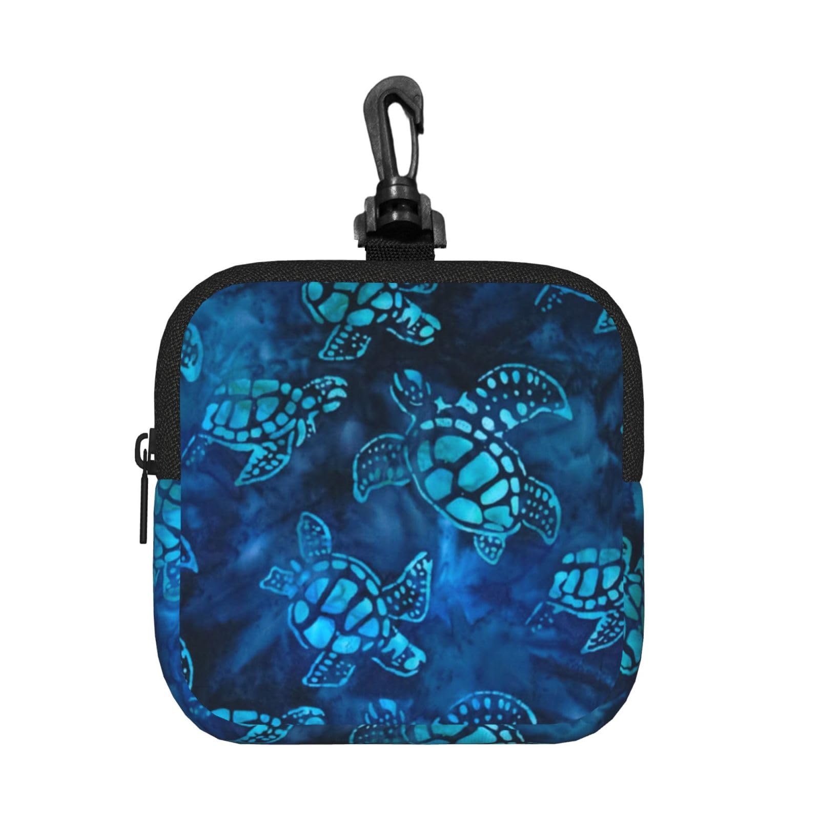 Sea Turtle-Blue Print Square Storage Bag Travel Toiletry Cosmetic Organizer Pouch Lightweight Reusable