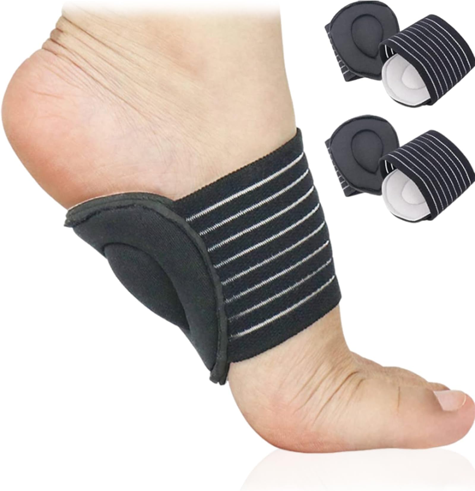 NHCDFA 2 Pcs Arch Support for Flat Feet, Flat Foot Correction Insoles, Flexible and Elastic Plantar Fasciitis Footwear Feet Arch Support Insole Suitable for Women Men Orthopedic