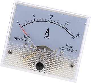 16 Types DC Analog Ammeter Panel AMP Current Meter DC Amp Meter 64x56x52mm High Precision Many Measuring Range Options - 0-20A White 020a