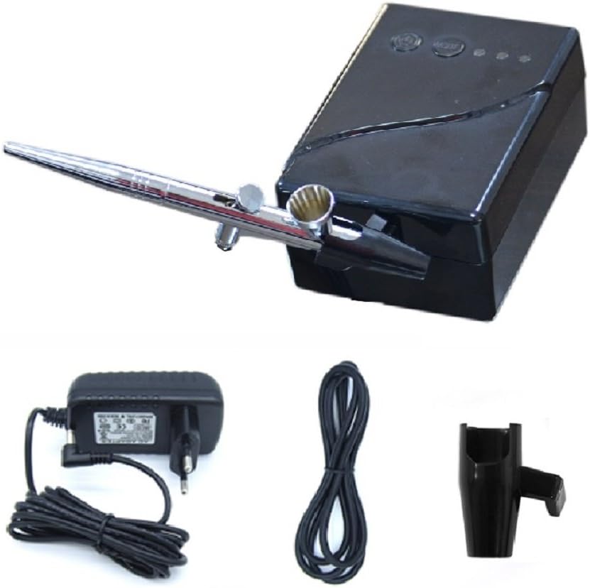 Aerograph Portable, Light Weight, High Performance Air Brush & Compressor Kit (Black)