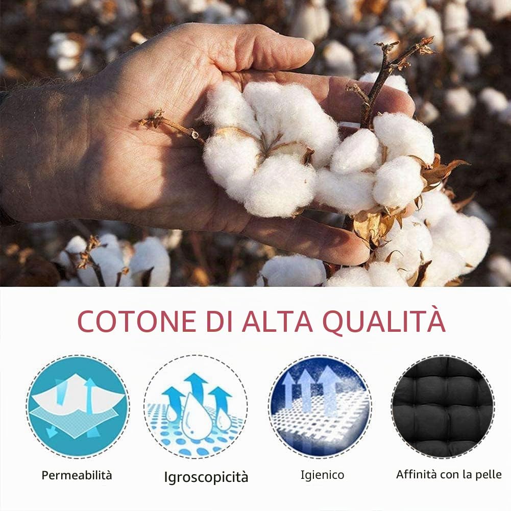 uyeoco Cuscini per sedie da giardino con schienale alto 110x50,Cuscini per sedie a dondolo,Cuscini per sedie in vimini in un unico pezzo con lacci Cuscino per sedie per interni all'aperto(4#)