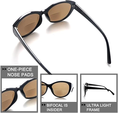 Miniatura 5 de BONCAMOR Paquete de 4 lentes de sol bifocales de lectura para mujeres y hombres, protección UV400, lentes de sol para exteriores