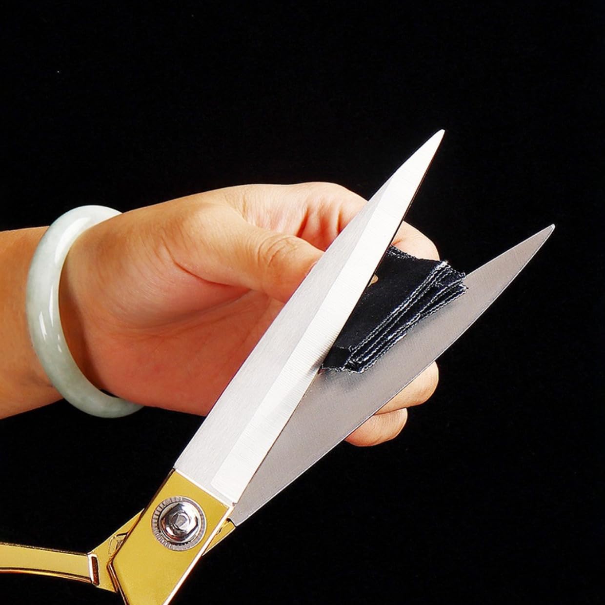 Wolpin Cloth Scissors Tailor Scissor for Cloth Cutting, Gold Multipurpose Stainless Steel Fabric Cutting Tool, 10.5 Inch Long 3
