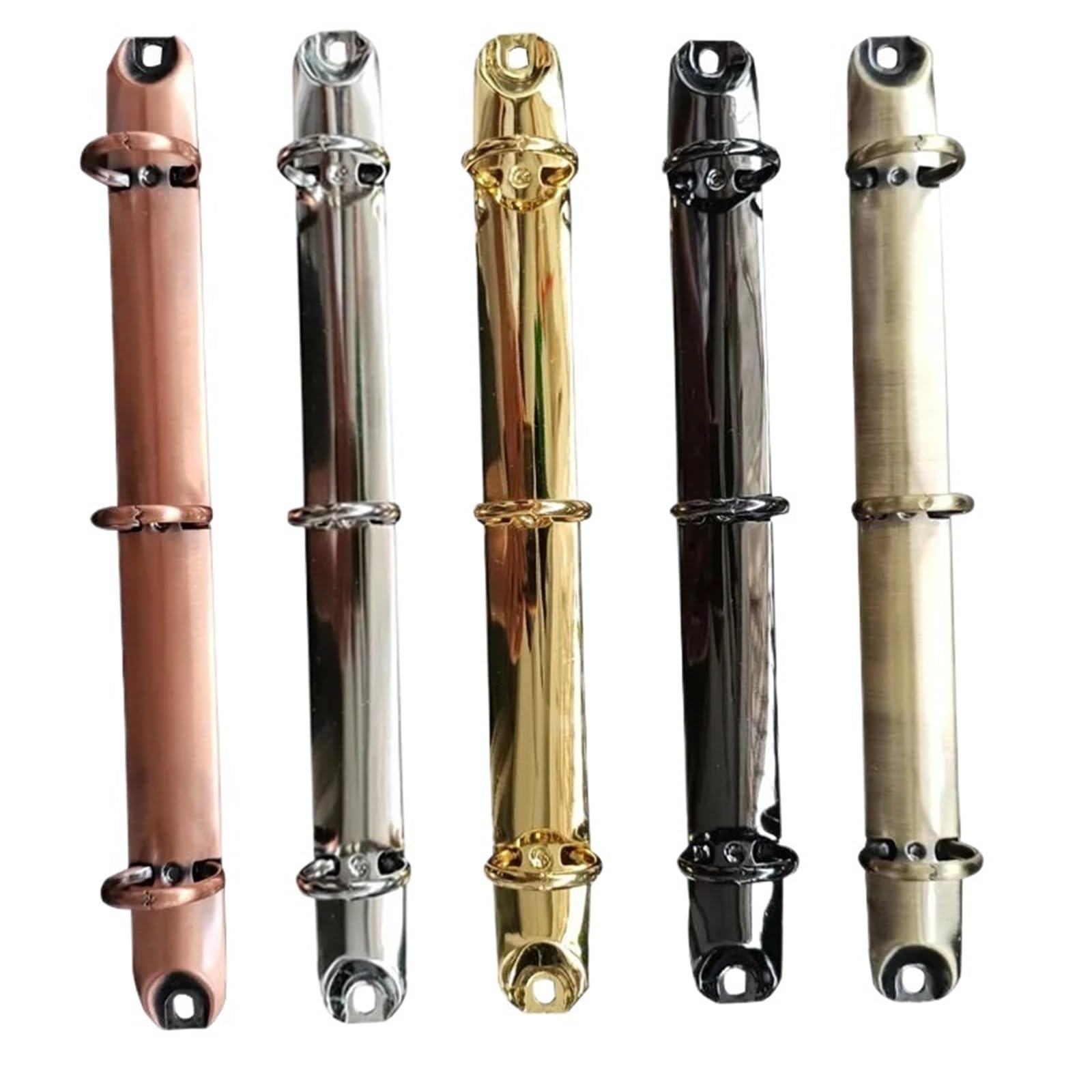 Raccoglitore ad anelli A5 Meccanismo raccoglitore 4 pezzi con viti Nero Rame Bronzo Oro Argento 3 Anelli(Bronze 20mm)