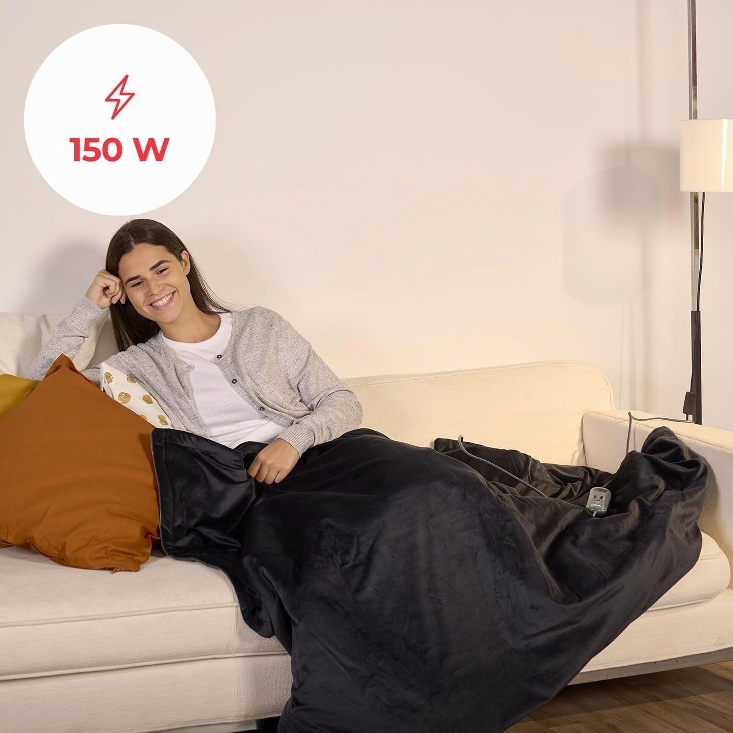 Solac – Manta Eléctrica Térmica Digital CT8607 Reikiavik Single, 150W, 10 Niveles Calor, Temporizador 9h, Autoapagado, Lavable a Máquina, Suave Franela, 120x160 cm, Protección Sobrecalentamiento