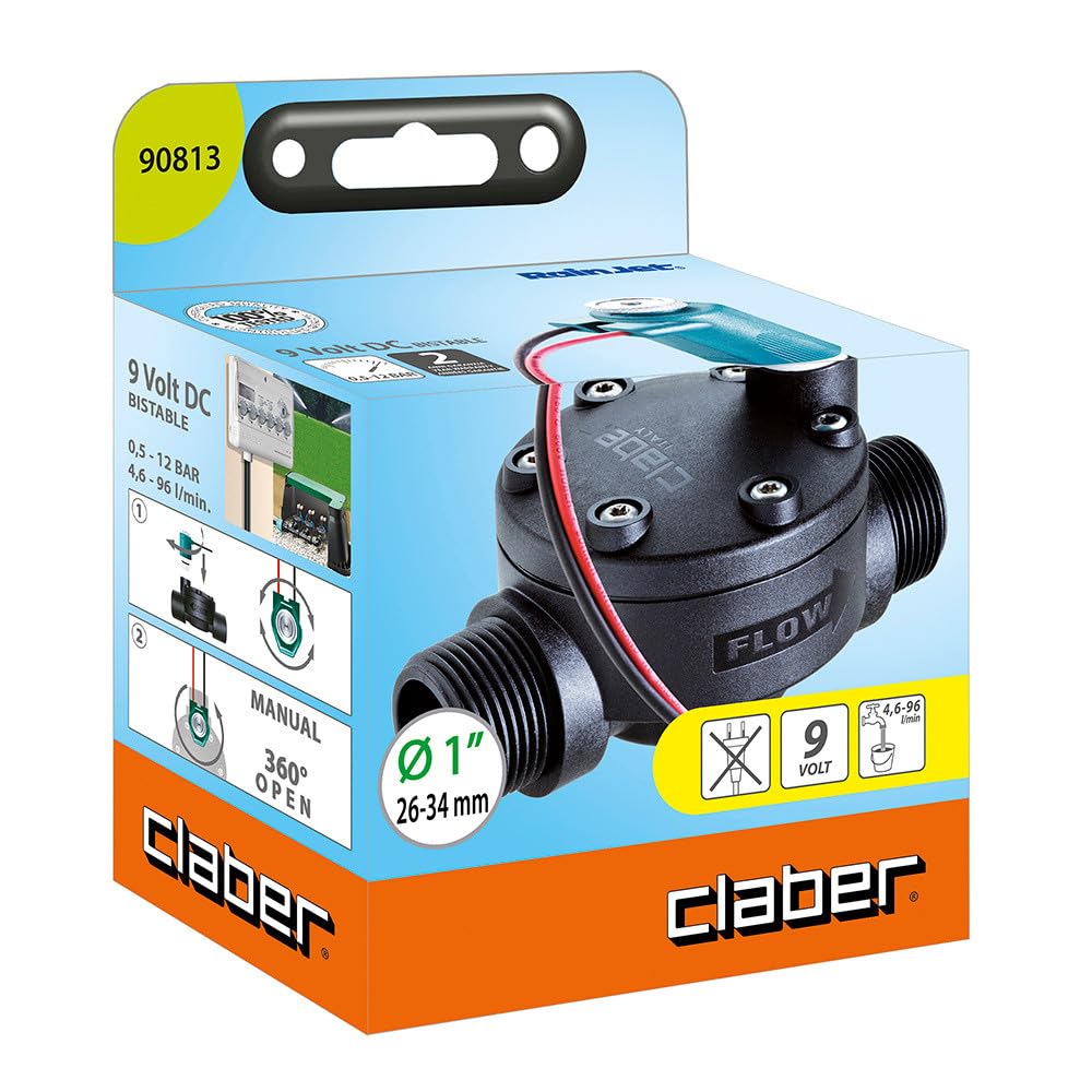 Claber Électrovanne 26-34 mm M. - 9V, pour système d'arrosage enterré