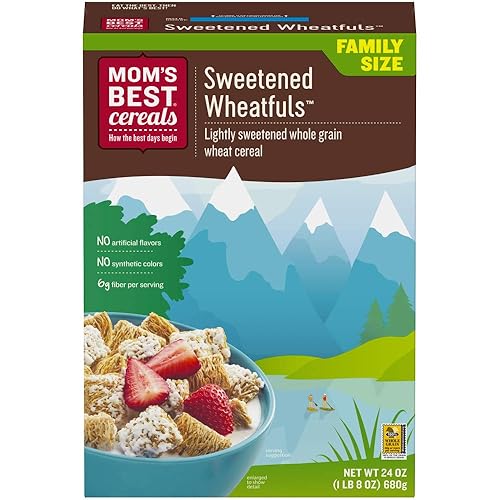 Mom's Best Cereal de trigo endulzado, grano entero, sin jarabe de maíz de alta fructosa, caja de 24 onzas (paquete de 12)