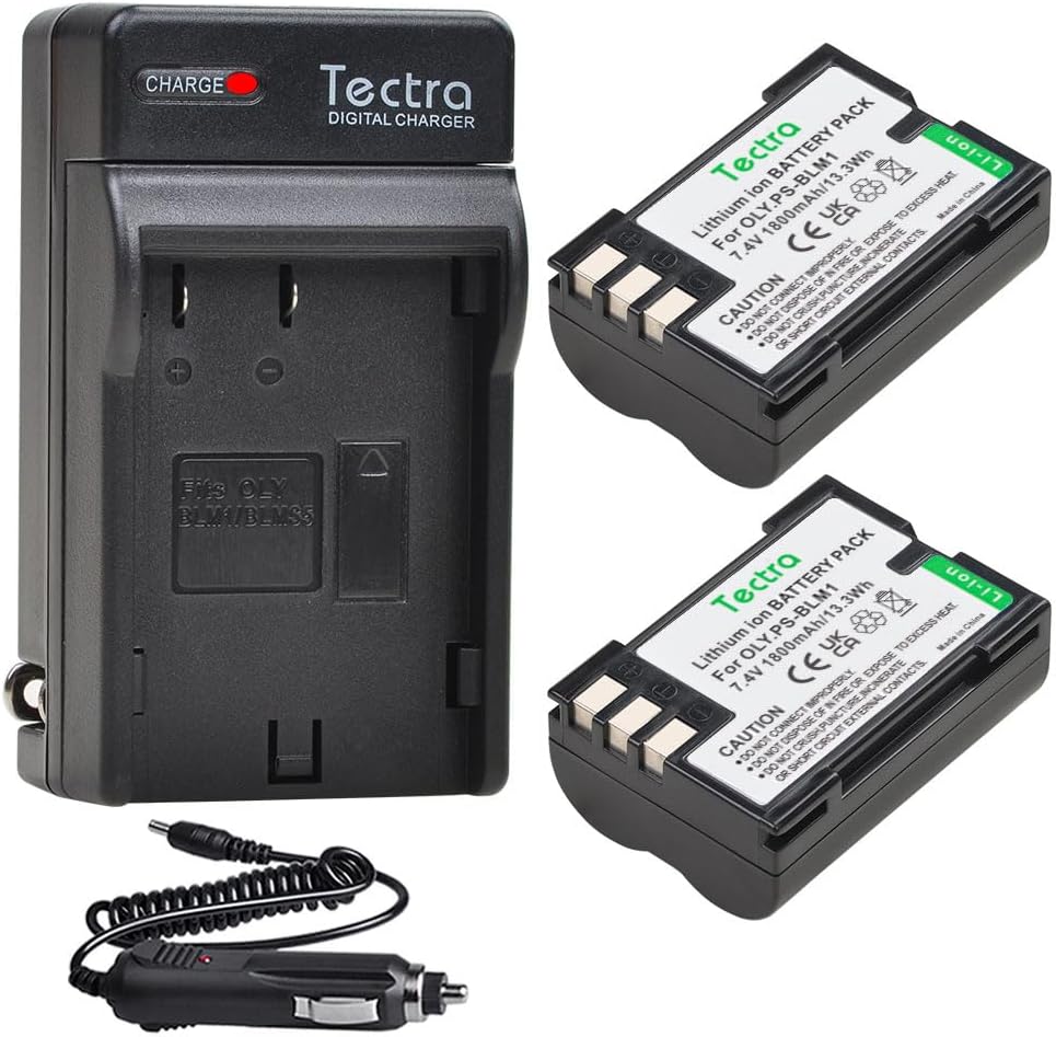 2pcs BLM-1 PS-BLM1 Battery and Charger Kit for Olympus E-500, E-510, E-520, E-300, E-330, C-5060, C-7070, C-8080, E-1, E-3, E-30 Cameras