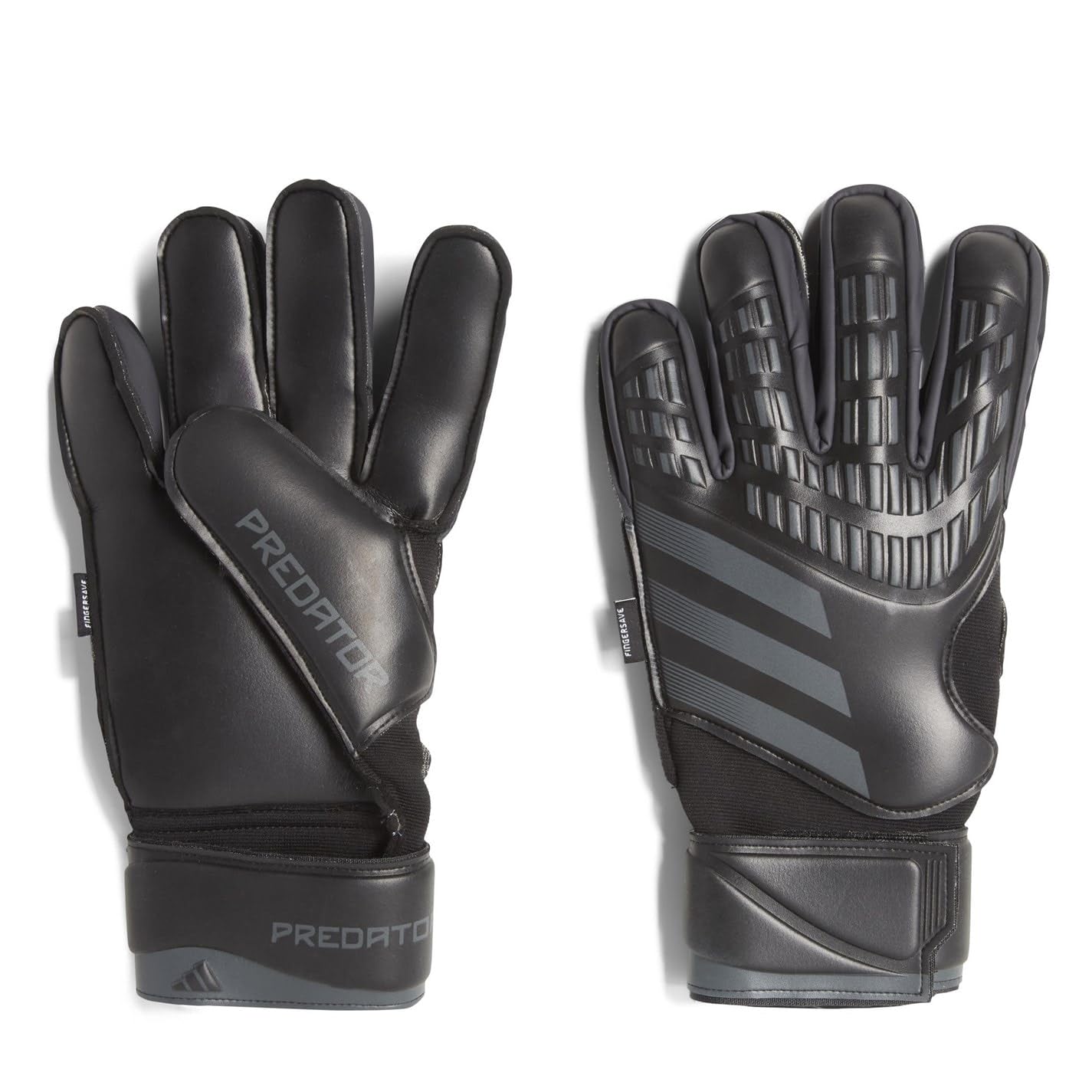 Adidas  Black Predator Match Fingersave Goalkeeper Gloves  in Size 7, Sports Direct