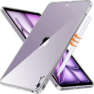 For iPad Air 11 2024タブレットケース11インチ,クリアケース,TPUケース、iPad Air 11カバー，柔らかく、耐衝撃性、滑り止め、落下防止、指紋防止、超薄、全面保護カバー，iPad Air 11 2024ケース。