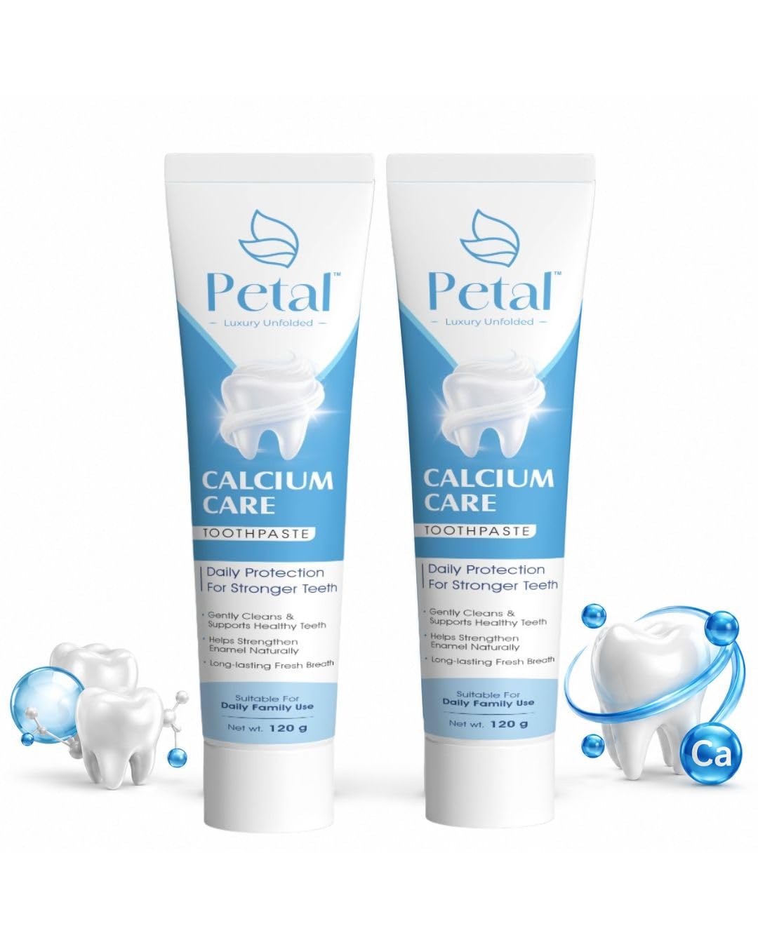Calcium Care Toothpaste Pack | Enriched Oral Care Formula | Strong Teeth & Daily Protection | SLS Fluoride Free Paste | 120g x 2-image-6