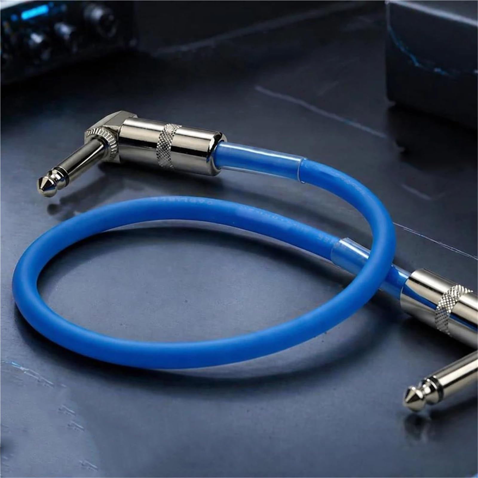 Cable De Audio Para Guitarra Cables Paquete De 6 Cables Instrumentos Protección PVC Conductivos Bajo Ruido En Ángulo Recto 1/4 Pulgadas Duraderos